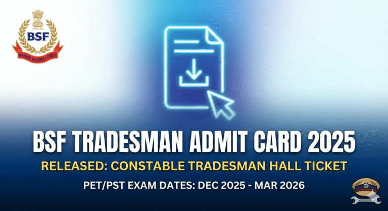 BSF Tradesman Admit Card